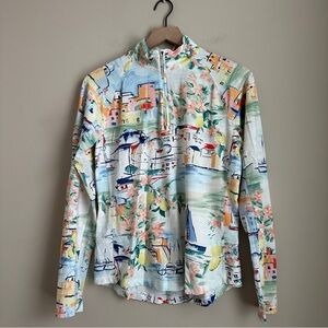 Walter Hagen Performance 1/4 Zip Pullover Top Women’s Medium Sicily Scape Golf